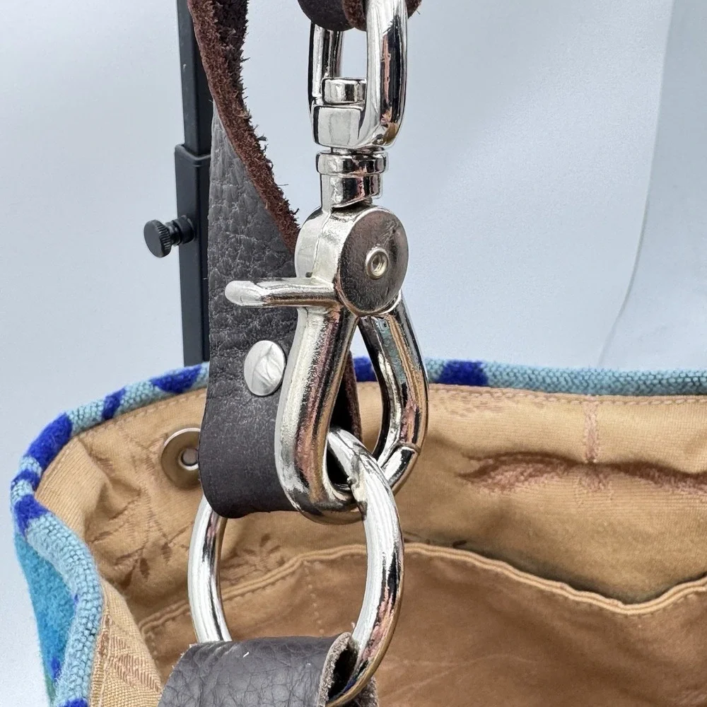 Custom Pendleton Upcycled Leather & Wool Nan-Made Pecos Hobo Crossbody Tote‎ Bag